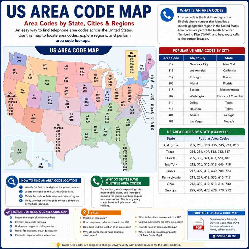 US Area Code Map