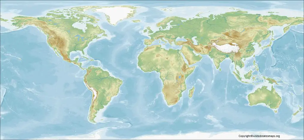 Physical Map of World