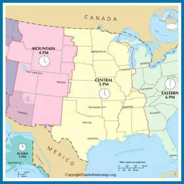Time Zone US Map