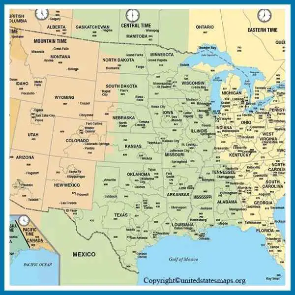 Time Zone US Maps