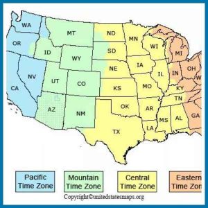 United States Maps US Map US Time Zone Map 300x300 