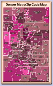 Denver Zip Code Map With Surrounding Areas (Printable)