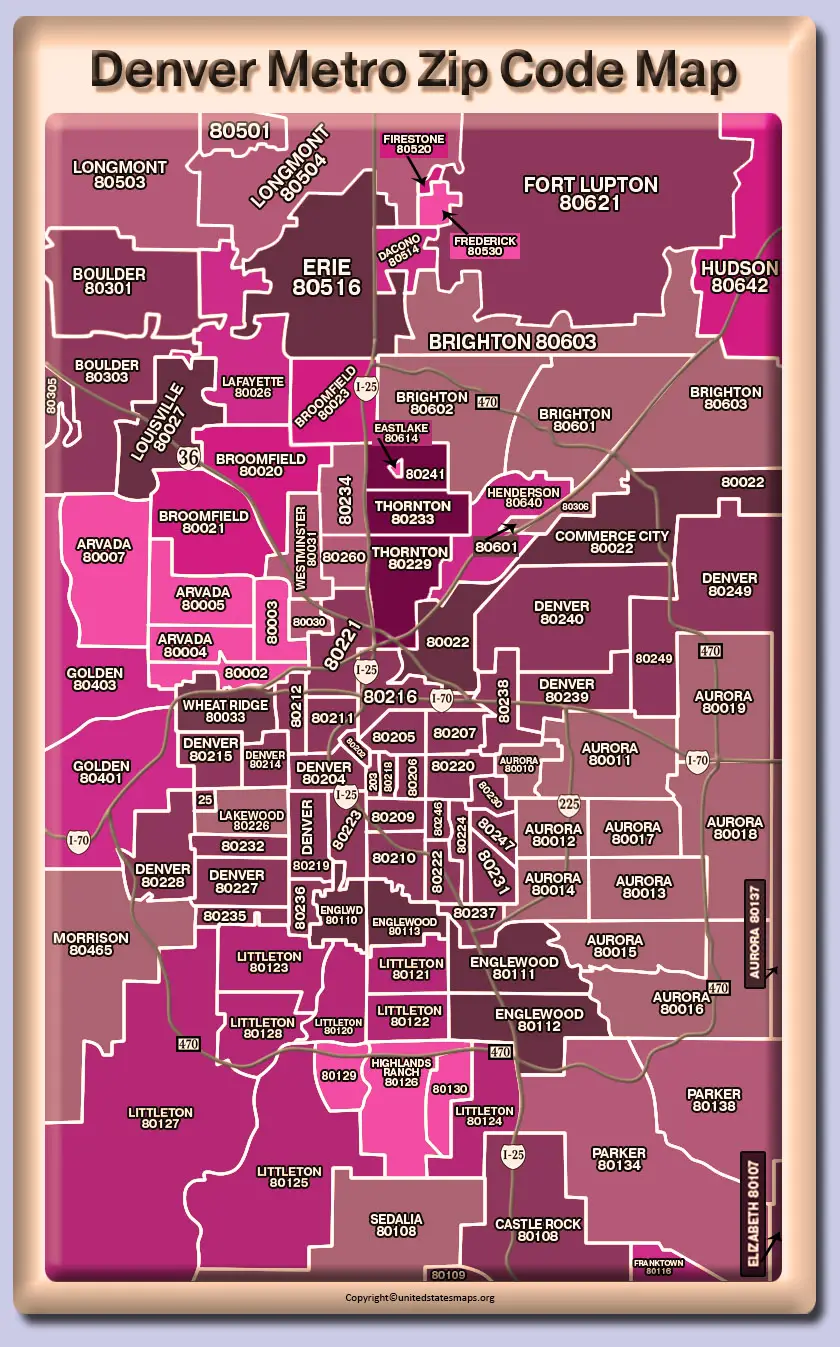 Denver Area Zip Code Map With Streets