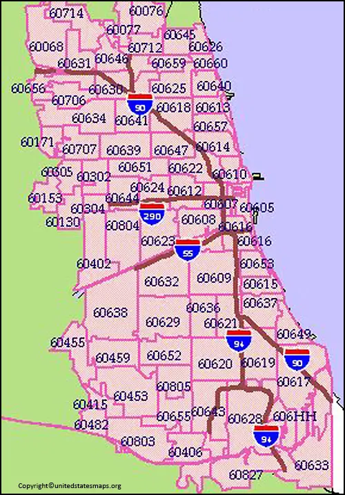 Map of Zip Codes Chicago