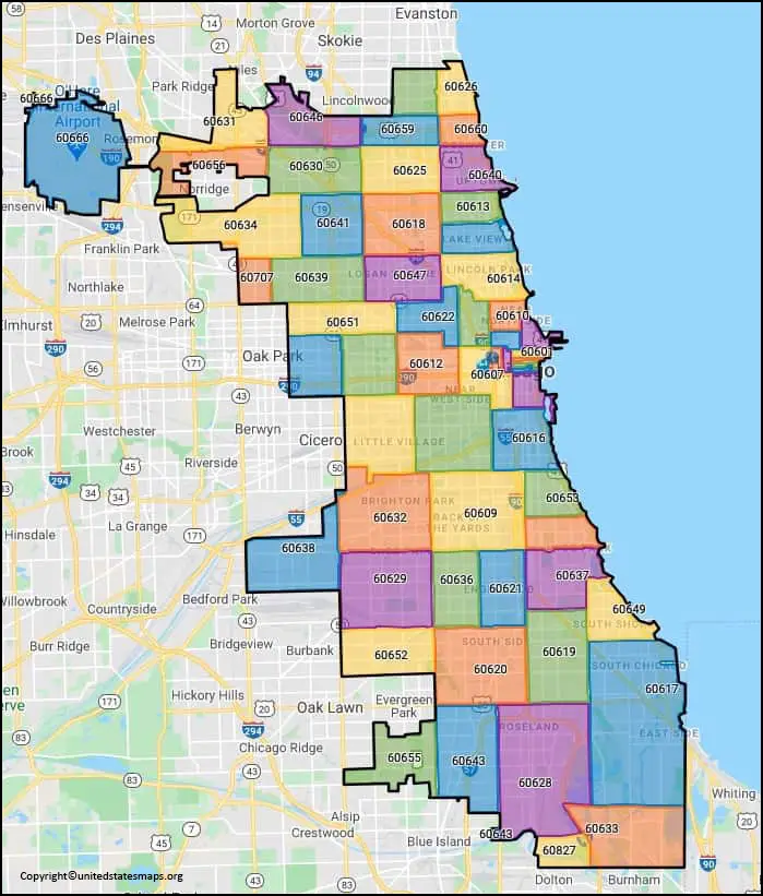 Chicago Zip Code Map