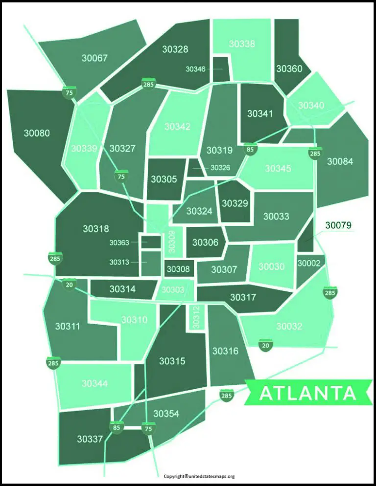 Atlanta Zip Code Map Printable Zip Code Map Of Atlanta