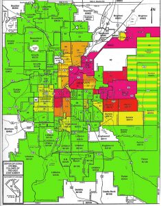 Denver Zip Code Map With Surrounding Areas (Printable)