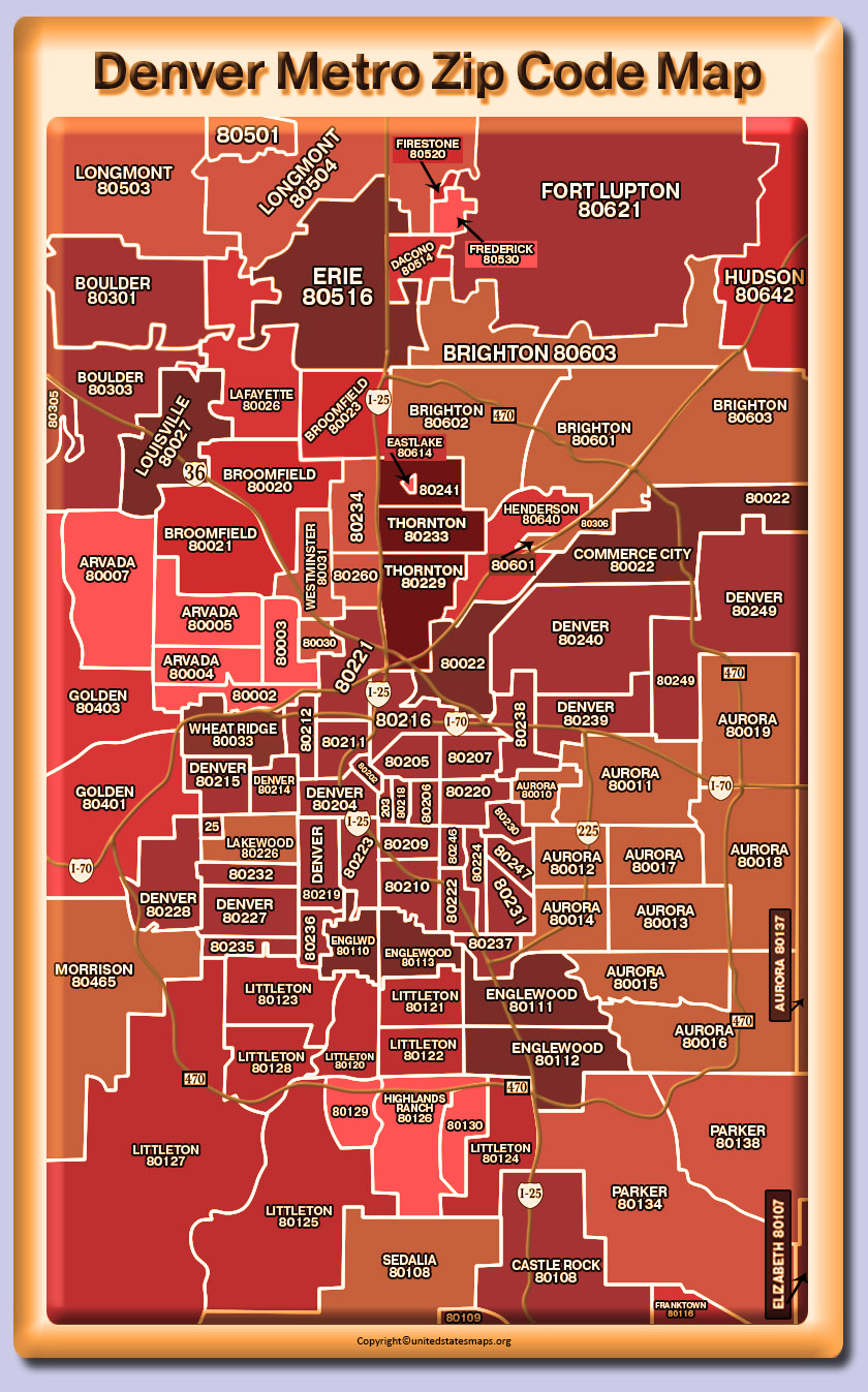 Denver Zip Code Boundary Map