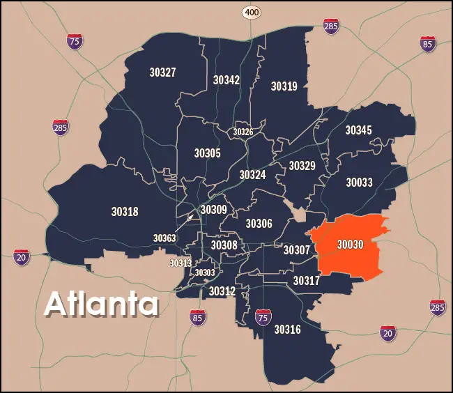 Atlanta City Zip Code Map