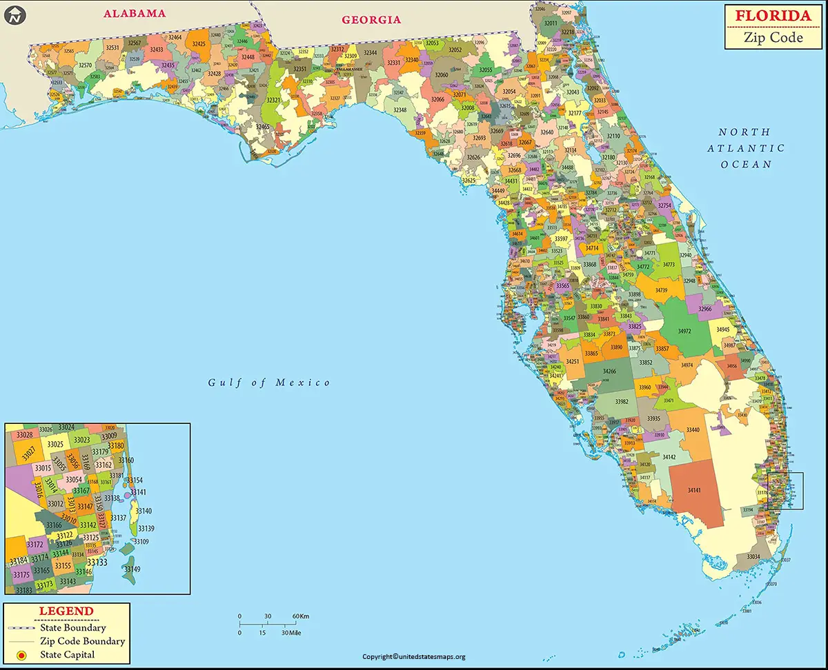 Map of Zip Codes in Jacksonville Florida