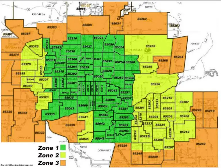 Phoenix Zip Code Map Map of Phoenix with Zip Codes