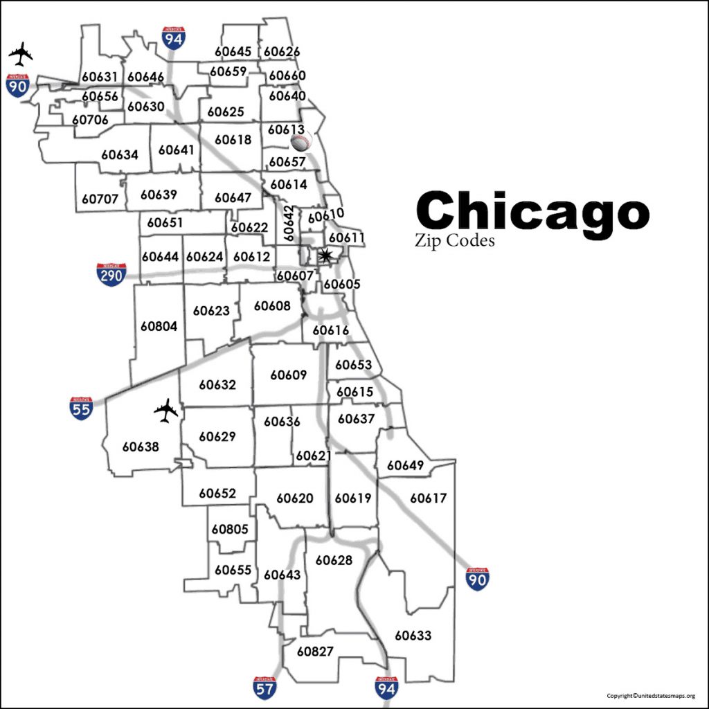 Map of Zip Codes Chicago