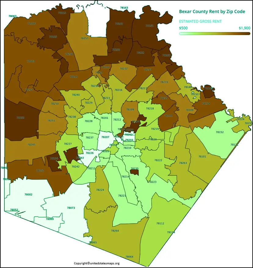 san antonio zip codes map