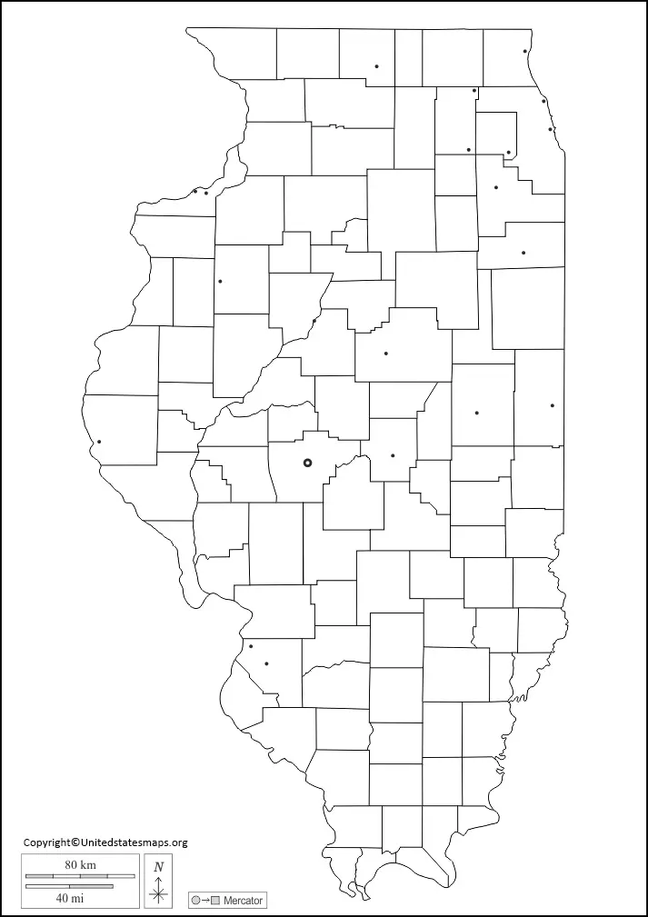 Illinois map blank