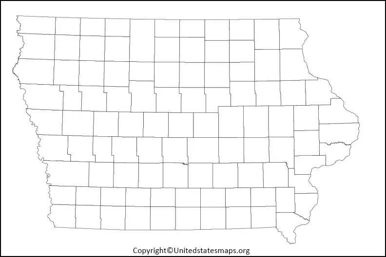 Printable Map of Iowa