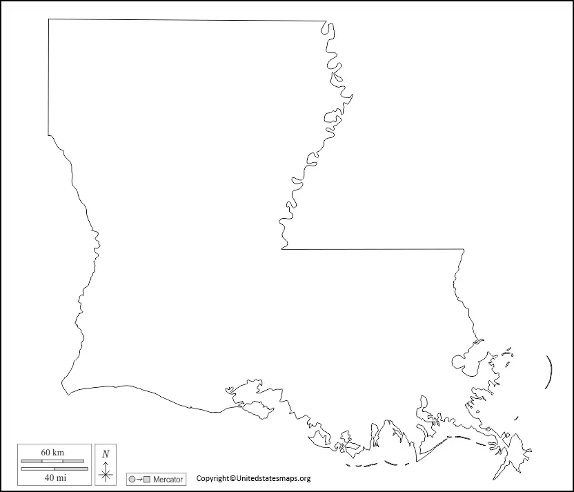 Louisiana map outline