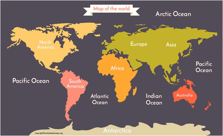 World Map With Oceans | Map Of The World Oceans