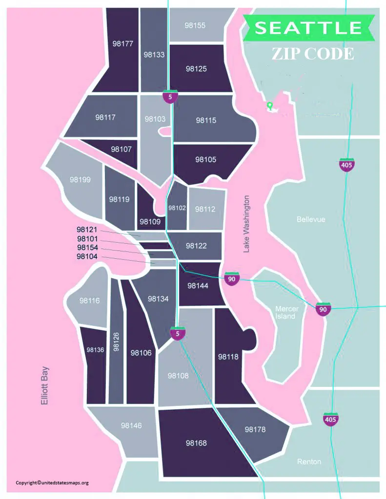 Zip Code Map of seattle washington