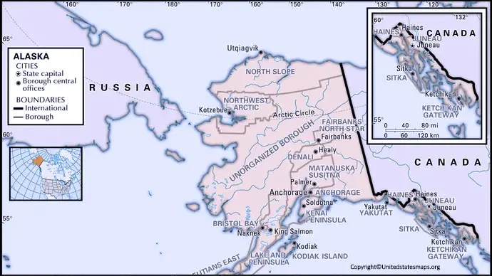 Alaska Map With Capital