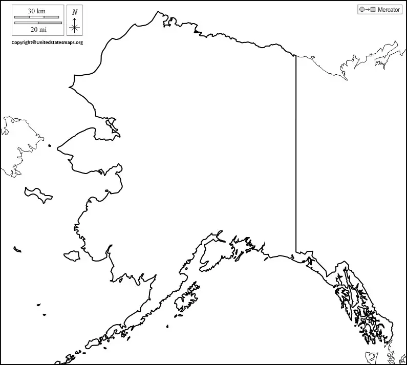 Blank Alaska Map | Printable Map Of Alaska in PDF