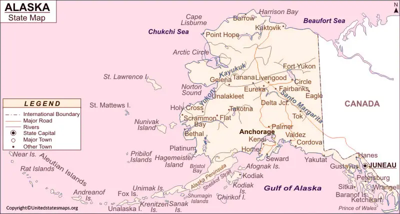  Labeled Map Of Alaska