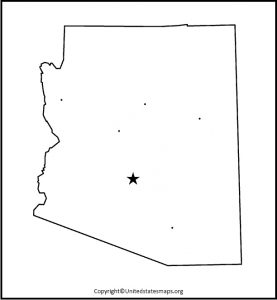 Blank Arizona Map Printable Map Of Arizona In Pdf Arizona Map Outline 277x300 
