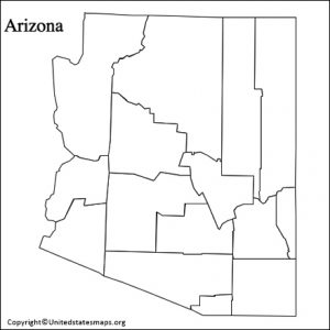 Blank Arizona Map Printable Map Of Arizona In Pdf Arizona Map Worksheet 300x300
