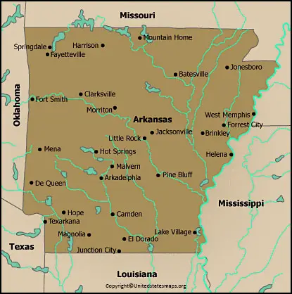 Arkansas Map With Capital