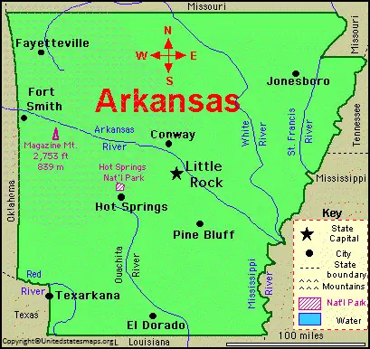 Arkansas Map With Cities Labeled