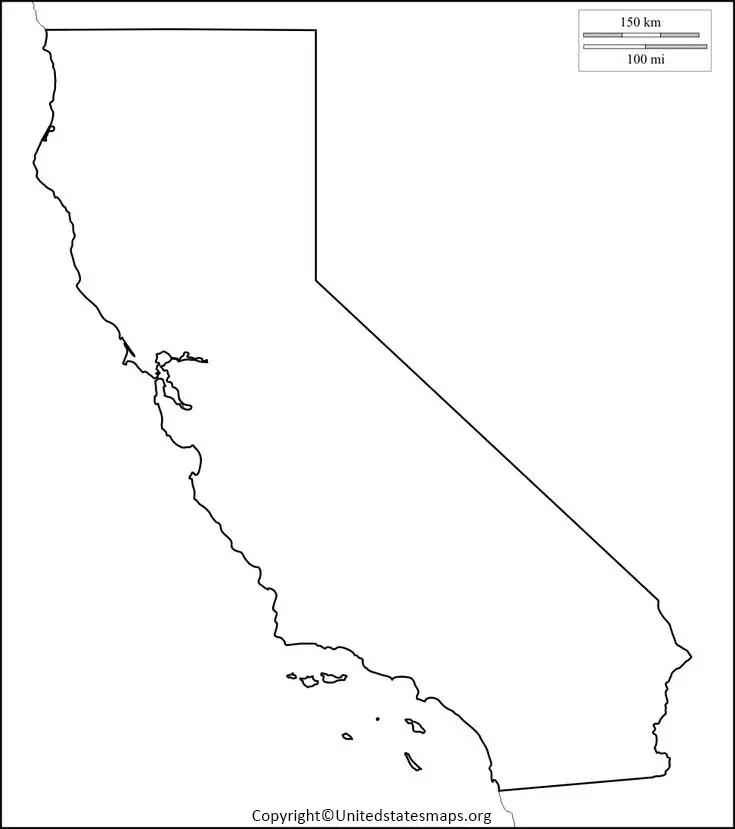 blank california map