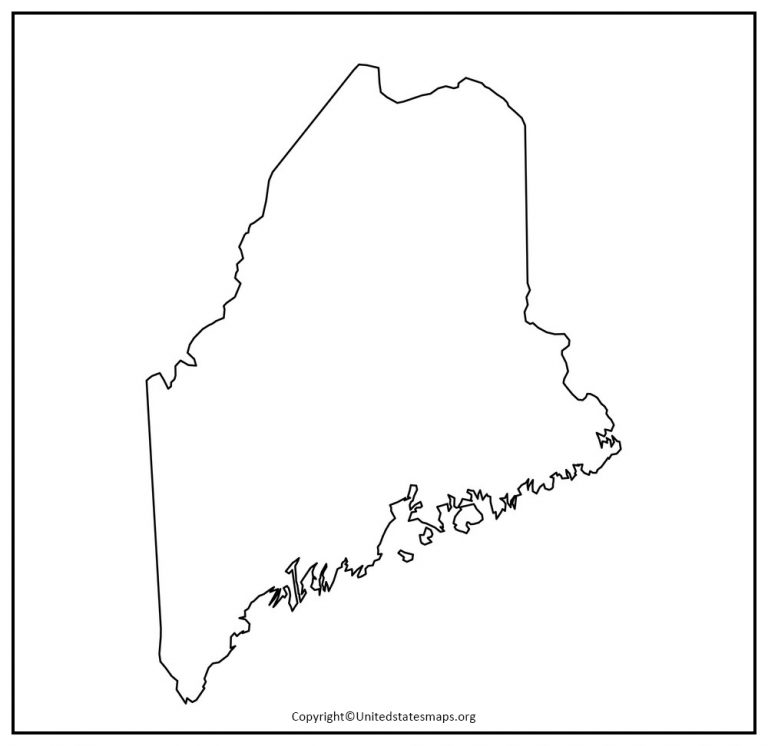 Blank Maine Map Printable Map of Maine in Pdf