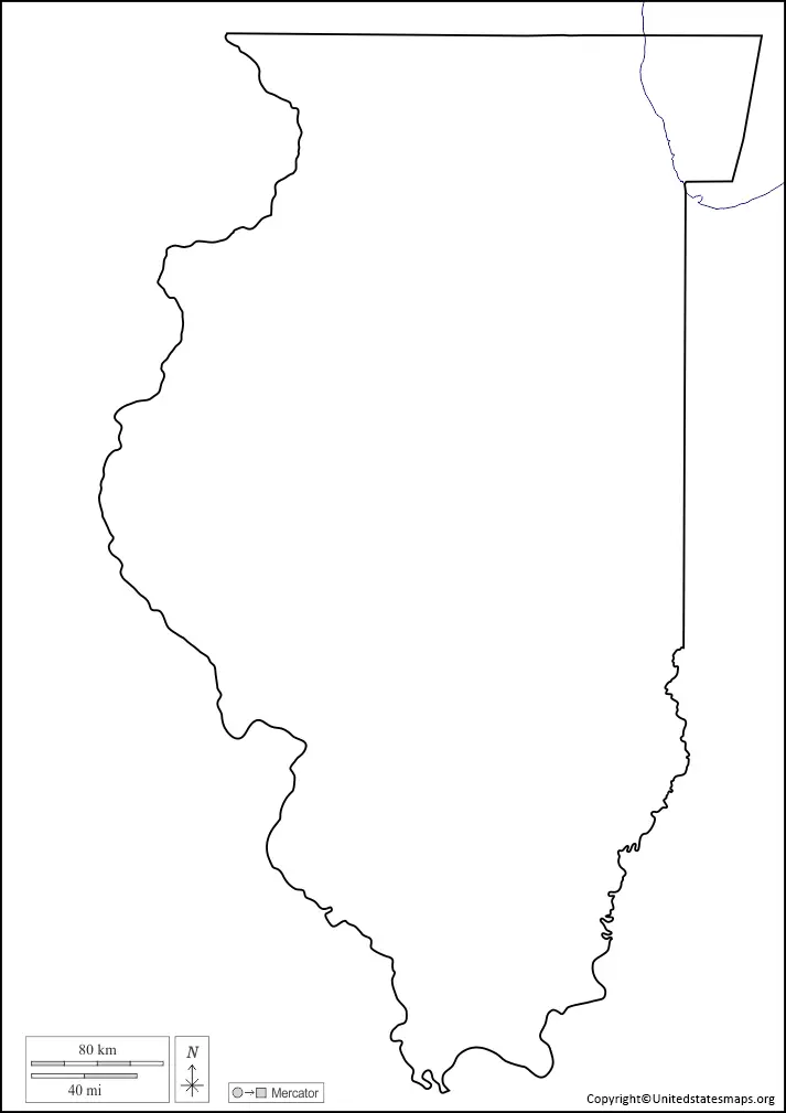 blank map of Illinois