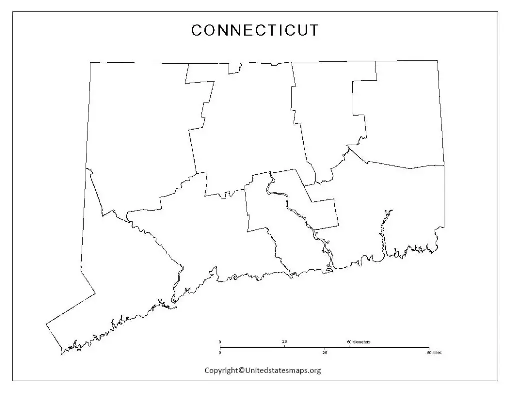 blank map of connecticut