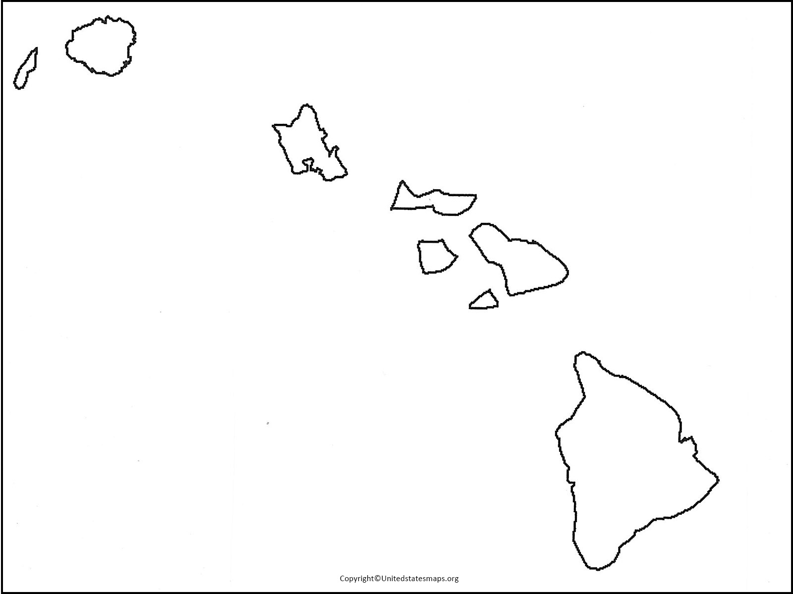 Blank Hawaii Map | Printable Map Of Hawaii in PDF