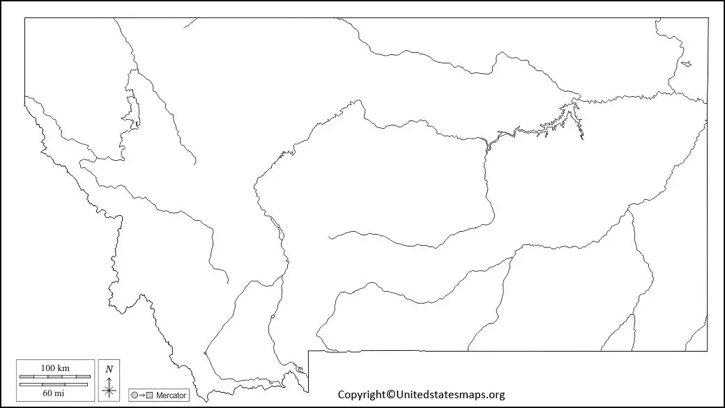 Blank Montana Map | Printable Map Of Montana in PDF