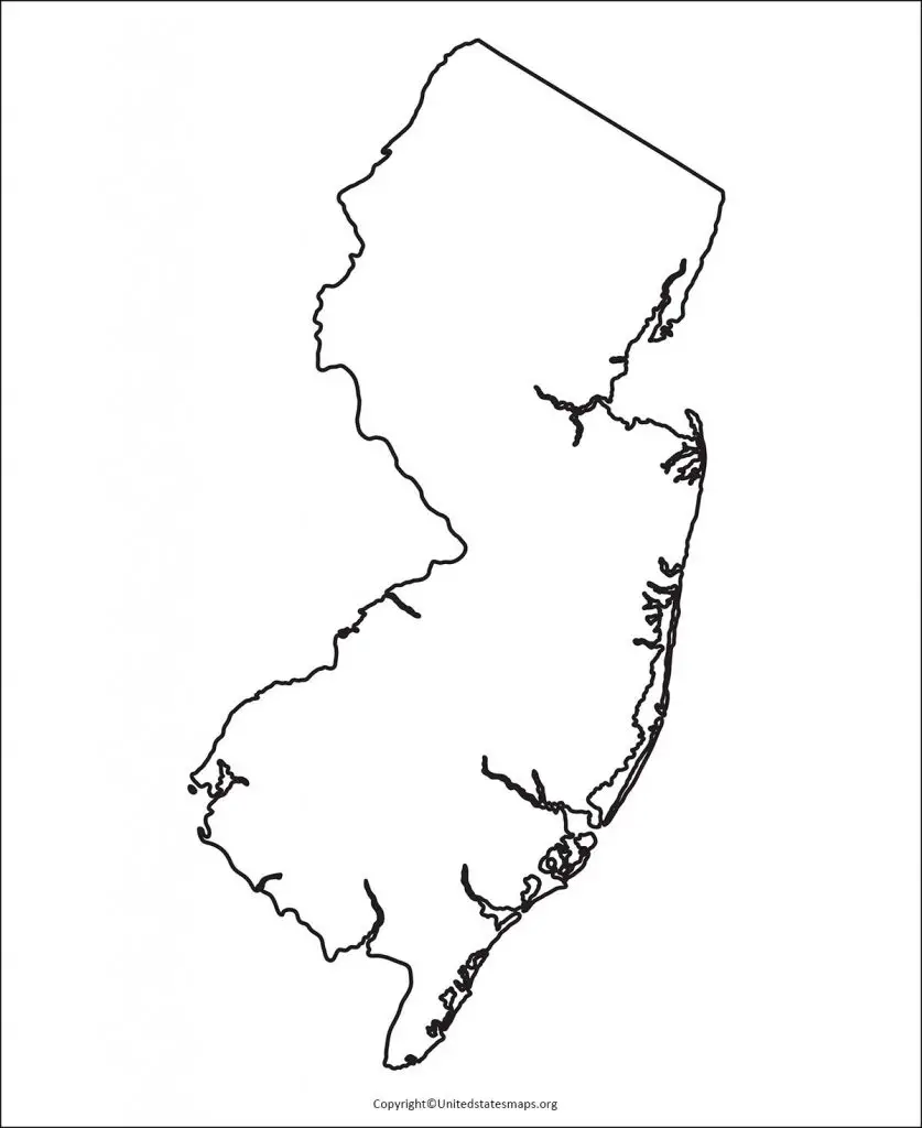 blank map of new jersey