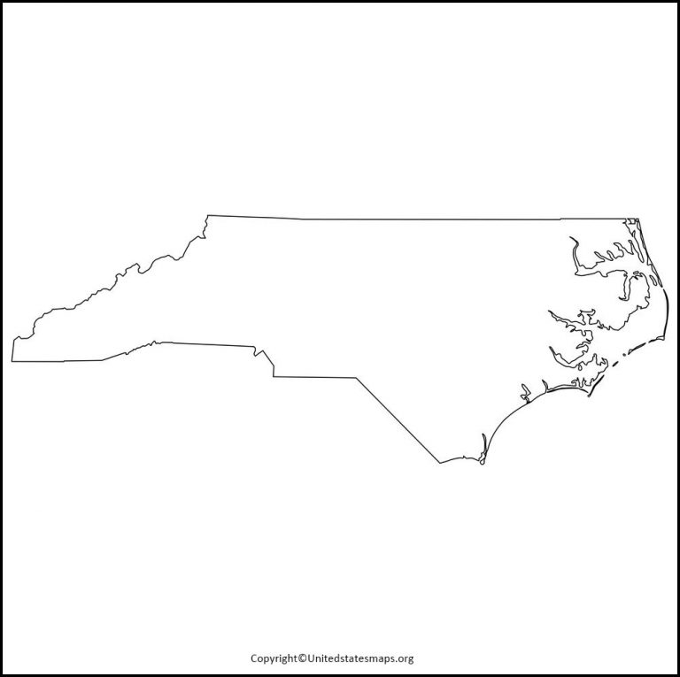 Blank North Carolina Map Printable - Blank Map Of North Carolina 768x765 