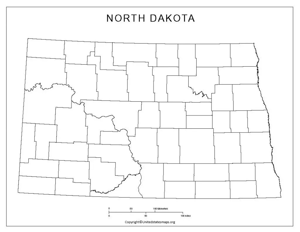 blank map of north dakota