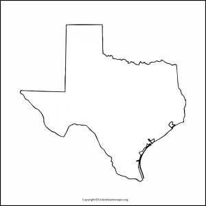 Blank Texas Map Printable Map Of Texas In PDF Blank Map Of Texas 300x300 