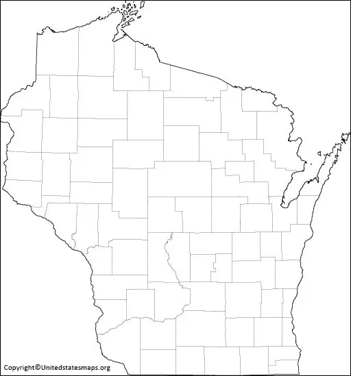 Blank Wisconsin Map worksheet