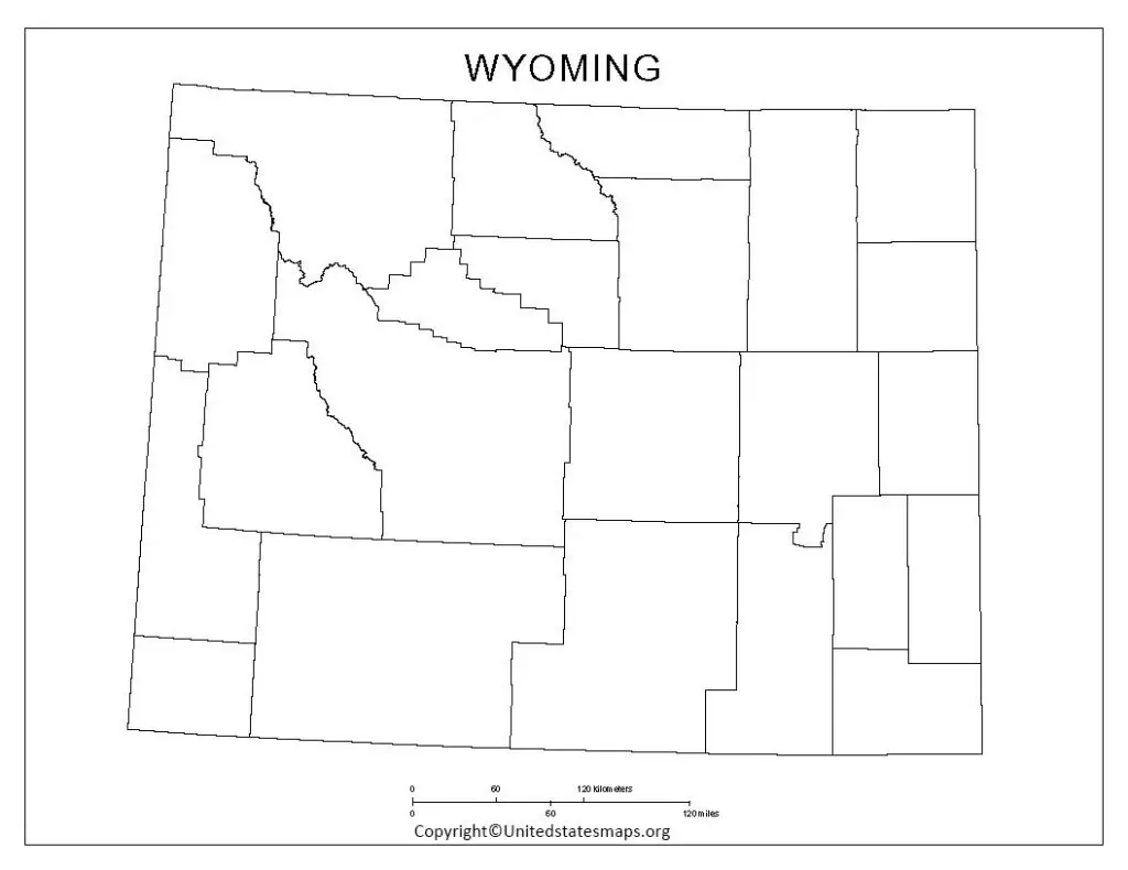 blank map of wyoming