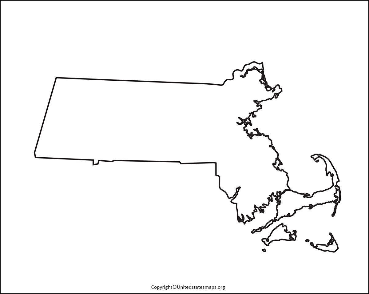 Blank Massachusetts Map Printable Map Of Massachusetts PDF