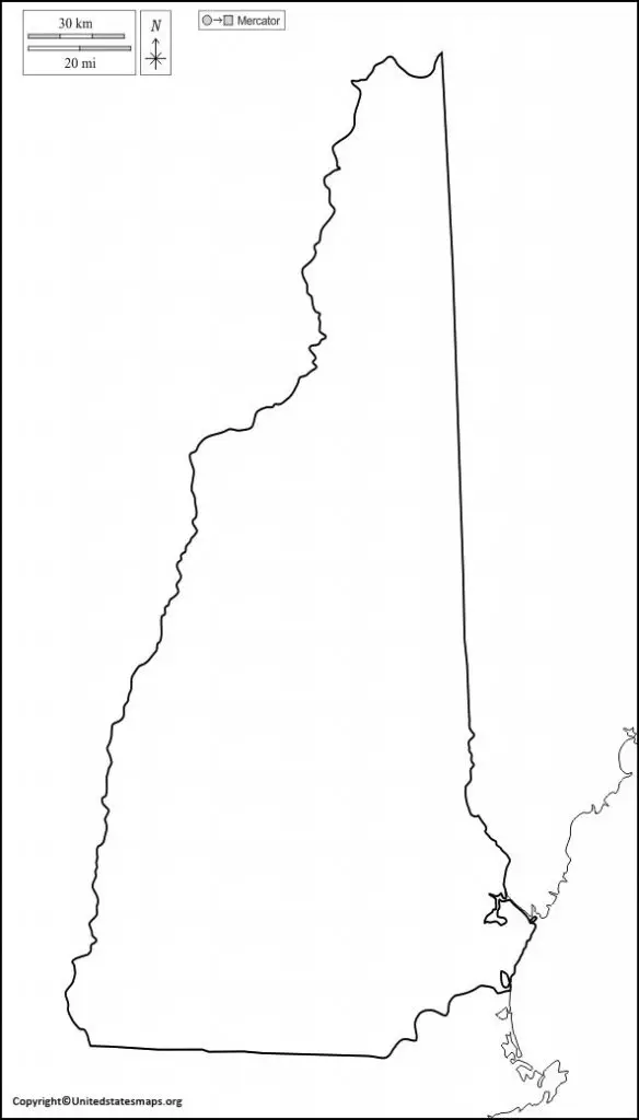 blank new hampshire map