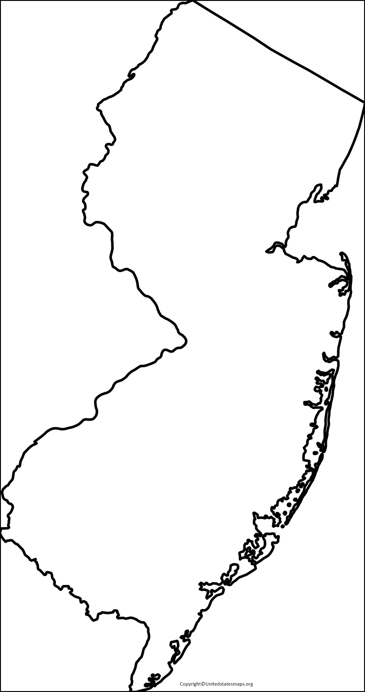 Blank New Jersey Map | Printable Map Of New Jersey in PDF