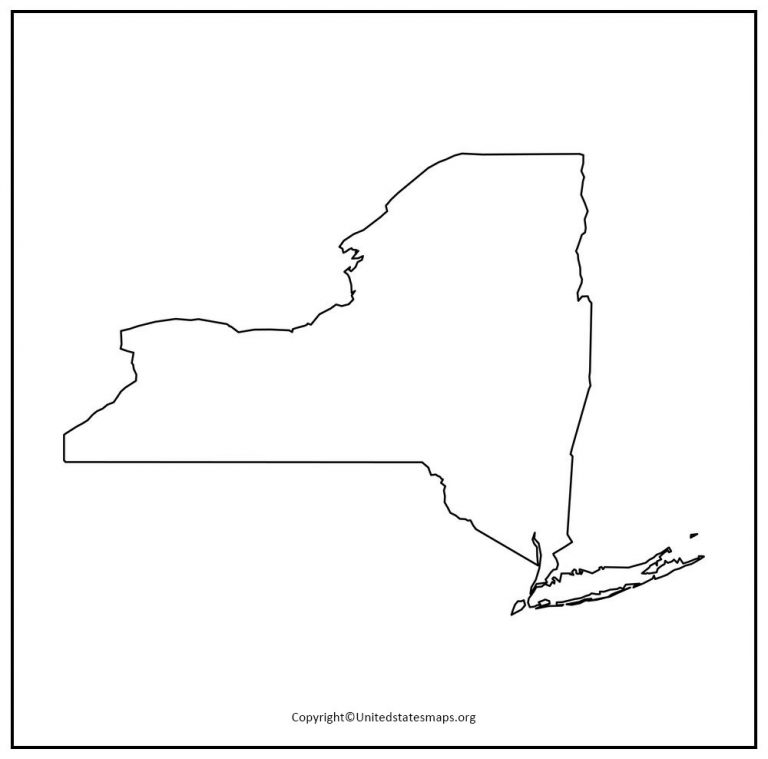 Blank New York Map | Printable Map Of New York in PDF