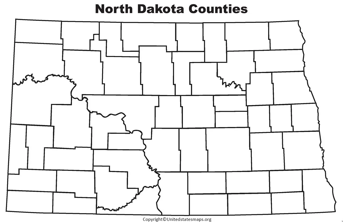 Blank North Dakota Map | Printable Map Of North Dakota PDF