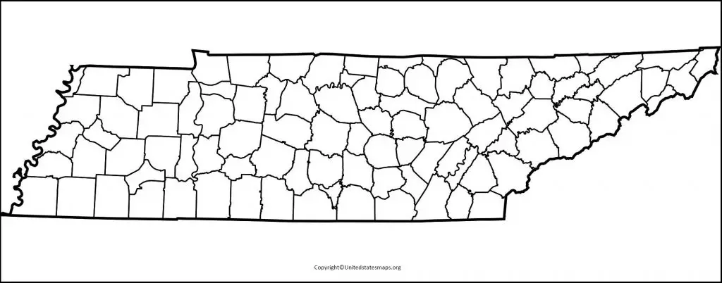 blank tennessee map