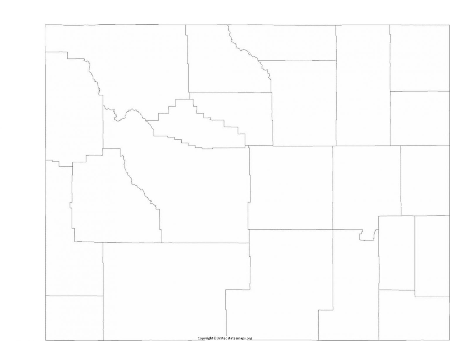Blank Wyoming Map | Printable Map Of Wyoming in PDF