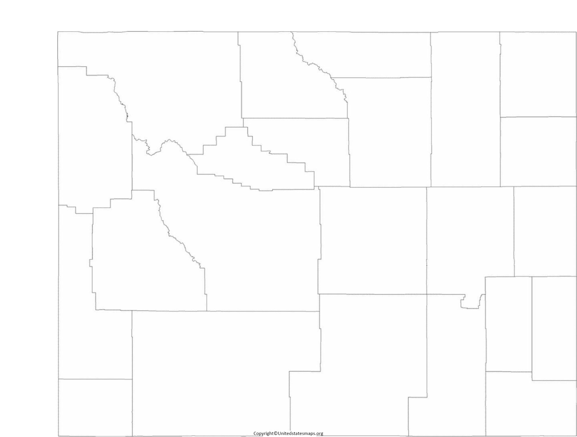 Blank Wyoming Map | Printable Map Of Wyoming in PDF