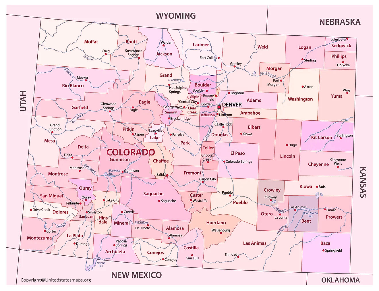 Colorado Map With Capital